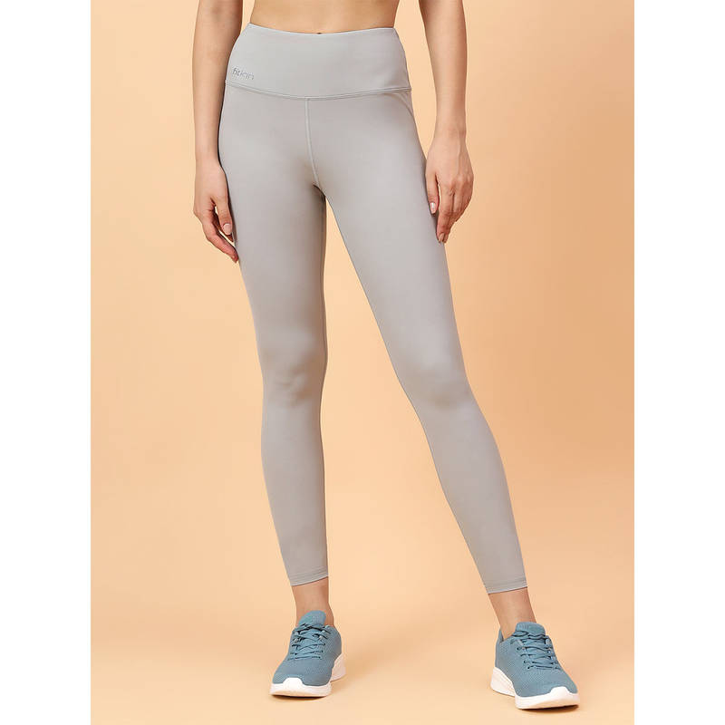Fitkin Women's Grey Core High Waist Curve Sculpting Tights (S)