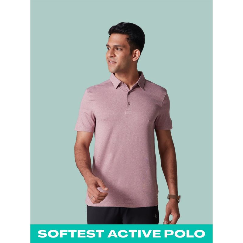 Men's Active Lite Polo Slim Fit Anti-Odour T-shirt GLA007 Mauve (2XL)