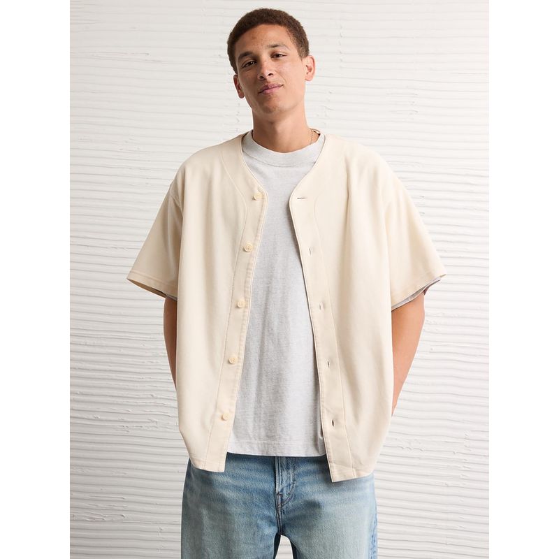 American Eagle Men Cream Jacket (S)