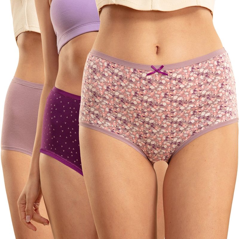 Nykd by Nykaa Brief Panty with Outer Elastic-NYP036-Assortment 1 Multi-Color (Pack of 3) (S)