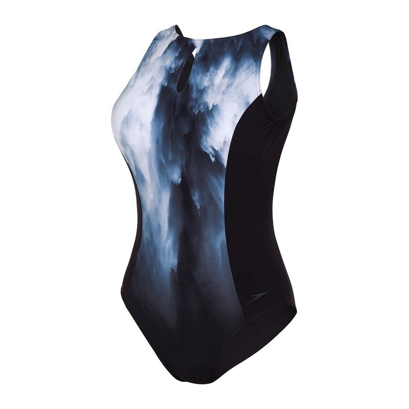 Speedo Vivashine Printed 1 Piece Swimsuit - Black (36)