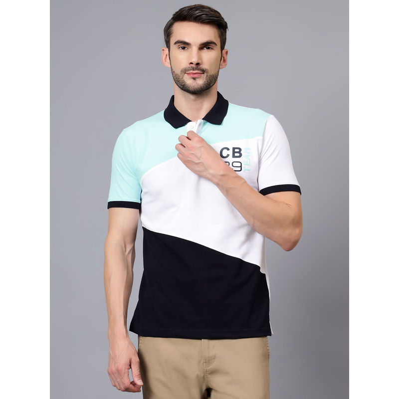 Cantabil Men Multi-Colour Collar Neck Half Sleeve Polo T-Shirt (M)