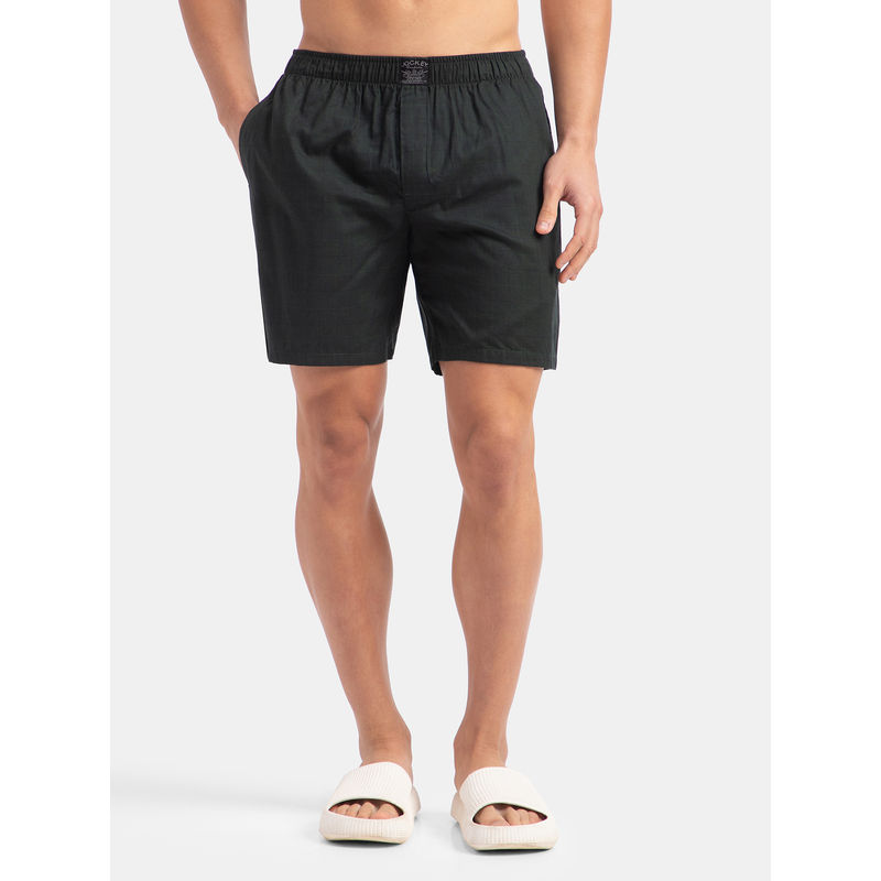 Jockey HG18 Men Tencel Lyocell Cotton Checkered Boxer Shorts - Scarab (XL)