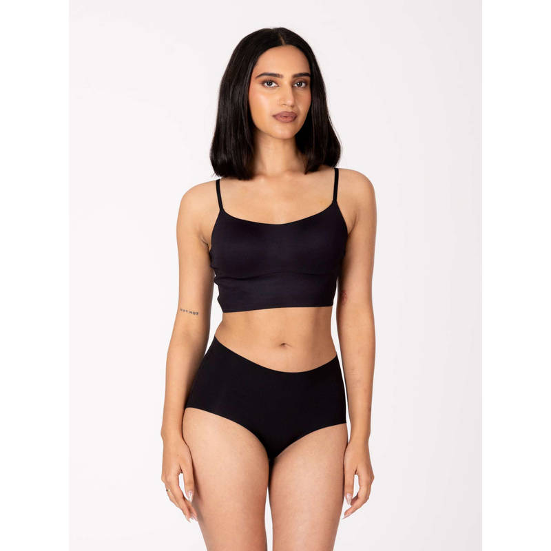 Shapercult Women Black Skyn Longline Bralette (L)