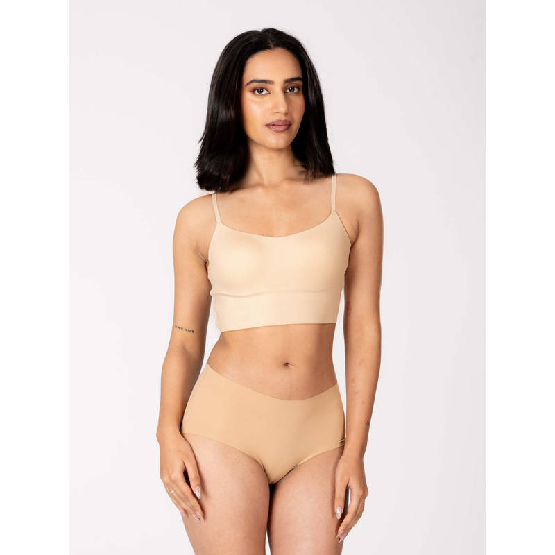 Shapercult Women Beige Skyn Longline Bralette (M)