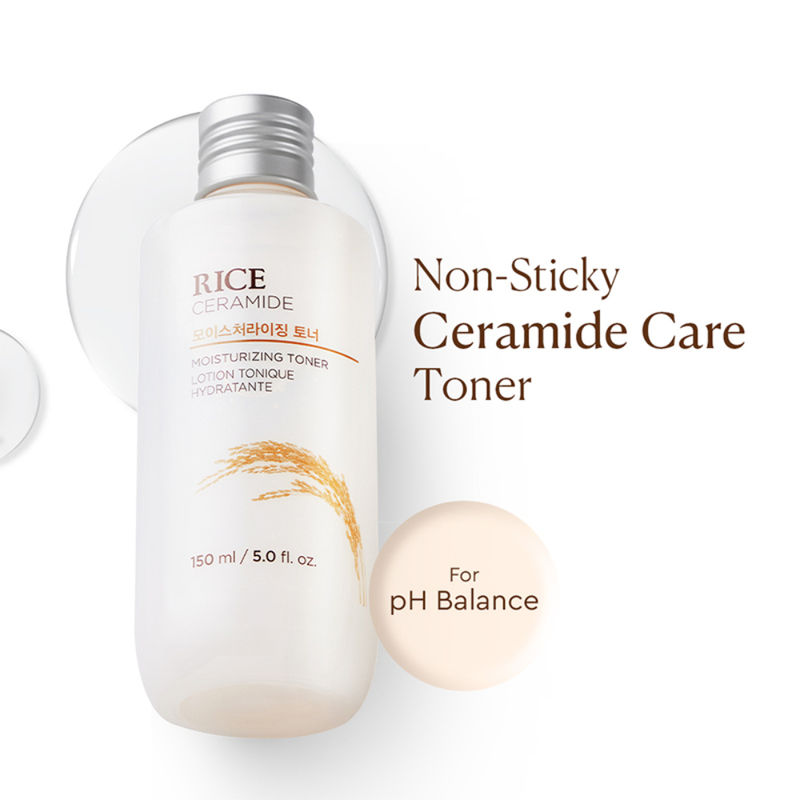 The Face Shop Ceramide & Rice Face Toner - Korean Beauty Skincare for Brightness & Minimizes Pores