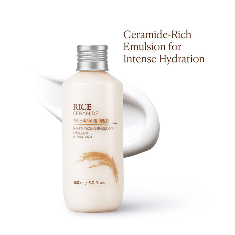 The Face Shop Ceramide & Rice Emulsion - Barrier Repair Brightening Moisturizer for Dull & Dry Skin