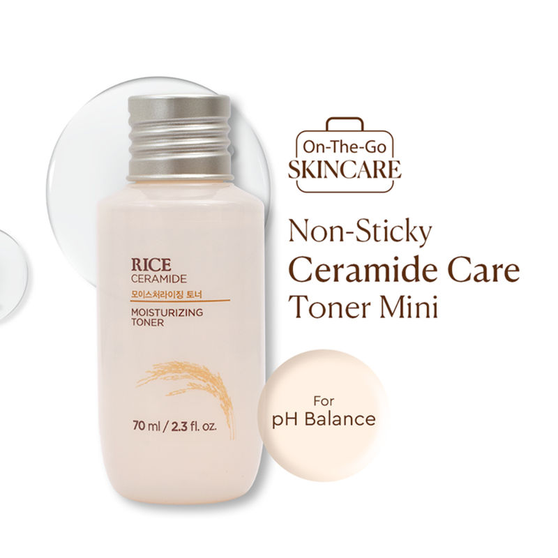 The Face Shop Ceramide & Rice Face Toner Mini - Korean Skincare for Brightening & Minimizing Pores