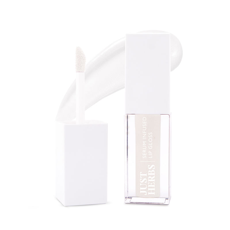 Just Herbs Serum Infused Lip Gloss, Shiny Crystal – Lightweight Hydration & Gloss