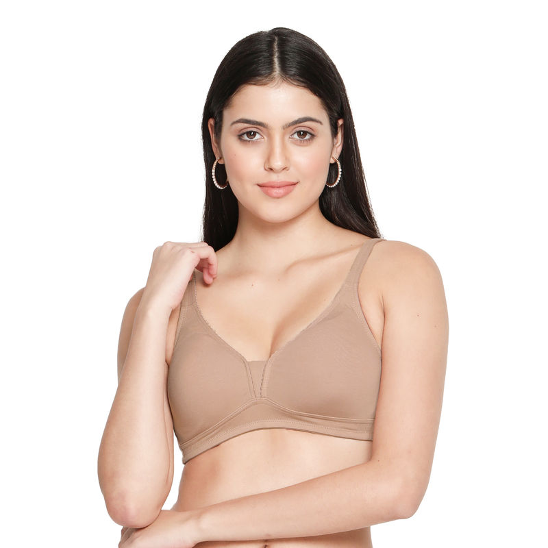 Shyaway Susie Everyday Wirefree 3/4th Coverage Non-Padded Plunge Bra- Skin (30C)