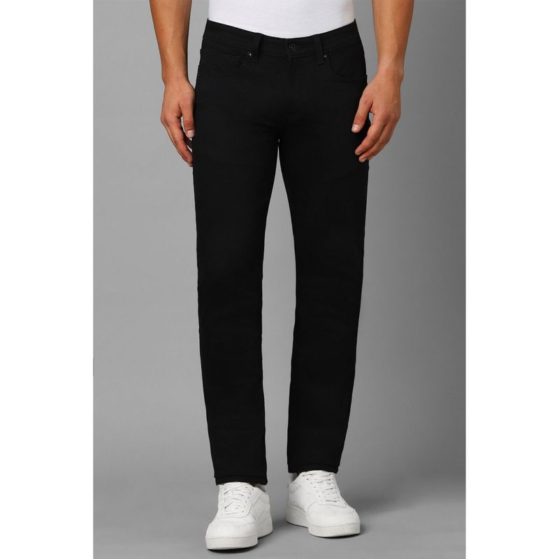 Louis Philippe Men Black Dark Slim Fit Jeans (34)
