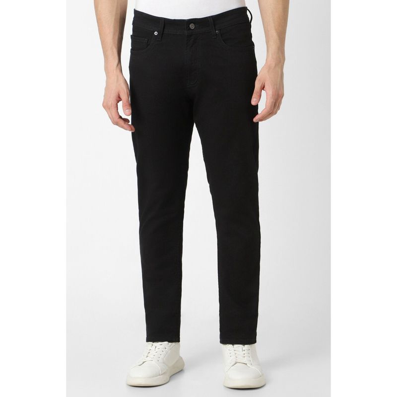 Peter England Men Black Light Wash Classic Jeans (36)