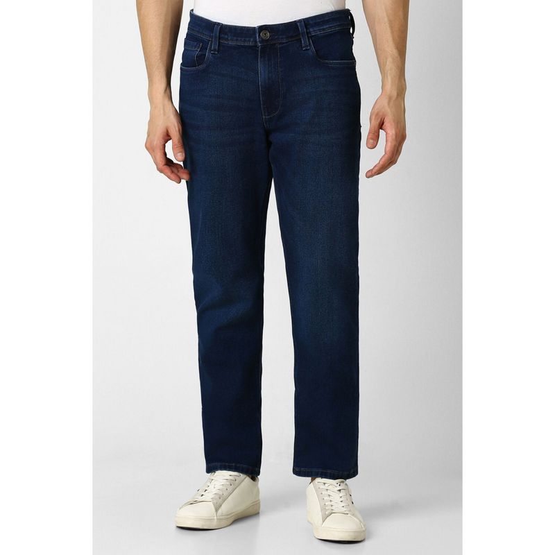 Van Heusen Men Navy Blue Mid Wash Regular Fit Jeans (30)