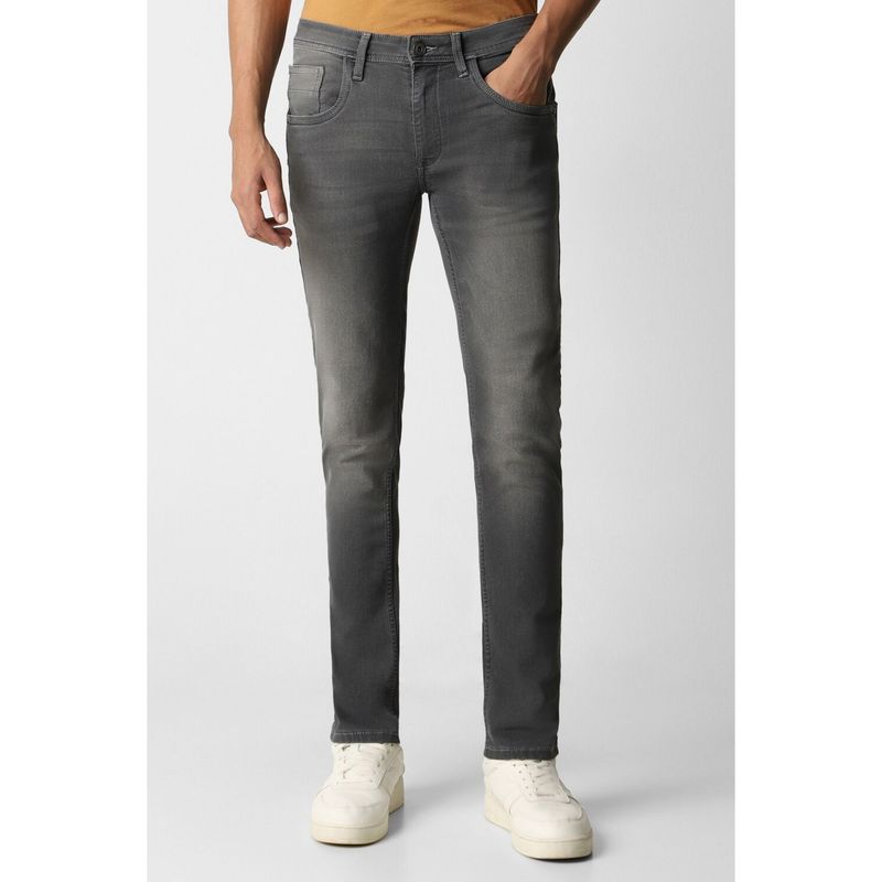 Van Heusen Men Grey Mid Wash Skinny Fit Jeans (32)