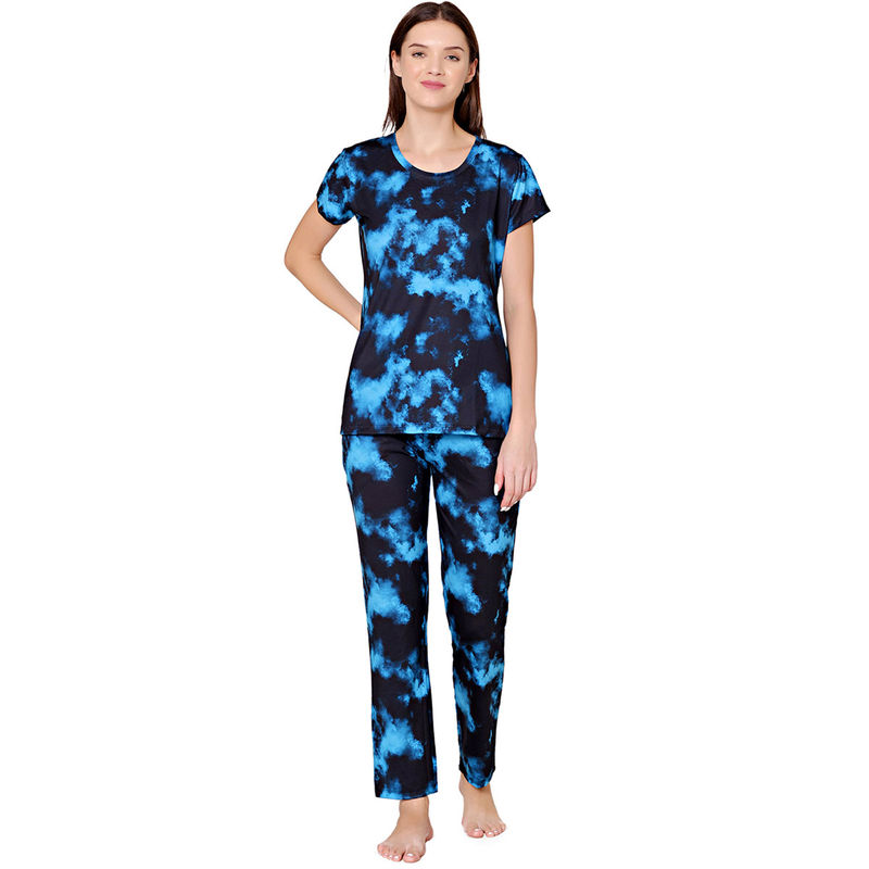 Bodycare Womens Spandex Tie & Dye Printed Tshirt & Pyjama Bsls13004 (M)