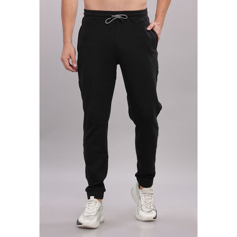DOMIN8 Black Men's Super Comfy Durable Trendy Track Pant with Side Pocket (S)