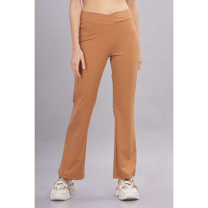 DOMIN8 Bronze Women's Lightweight Boot Cut Stretchy Pants (S)