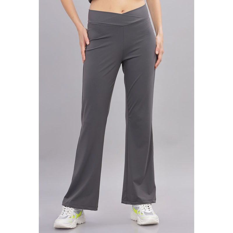 DOMIN8 Grey Women's Lightweight Boot Cut Stretchy Pants (S)