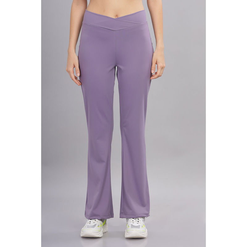 DOMIN8 Purple Women's Lightweight Boot Cut Stretchy Pants (M)