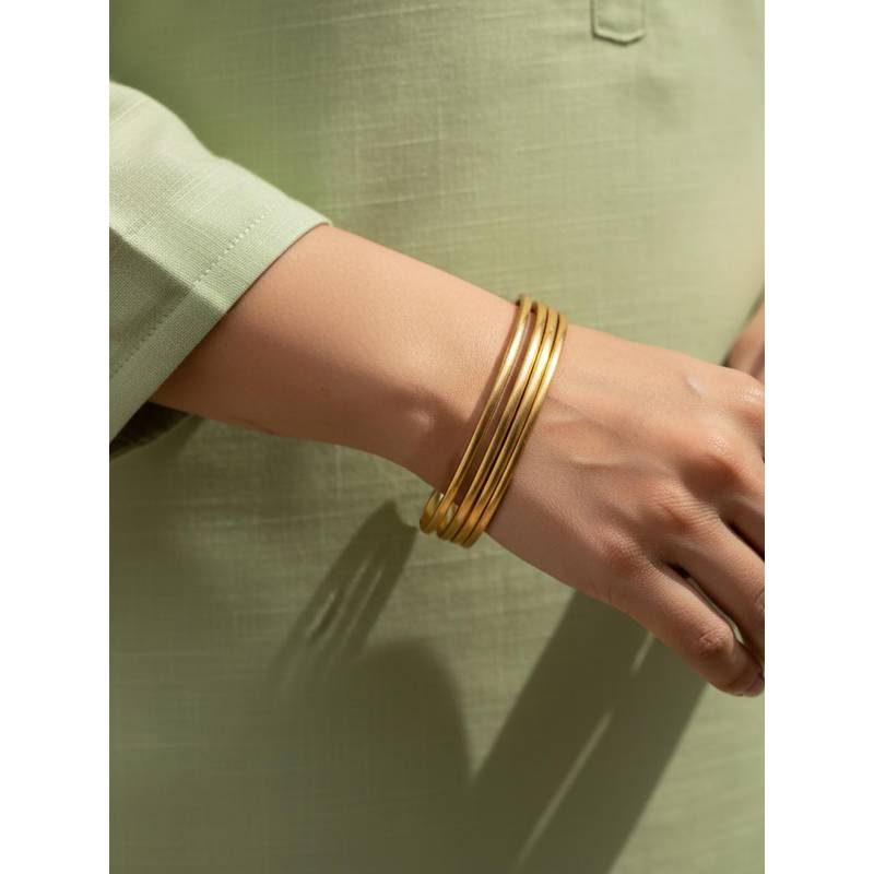 NVR Gold Plated Handcrafted Bangles (Pack of 4) (S)