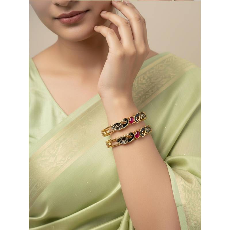 NVR Gold Plated Handcrafted Bangles (S)