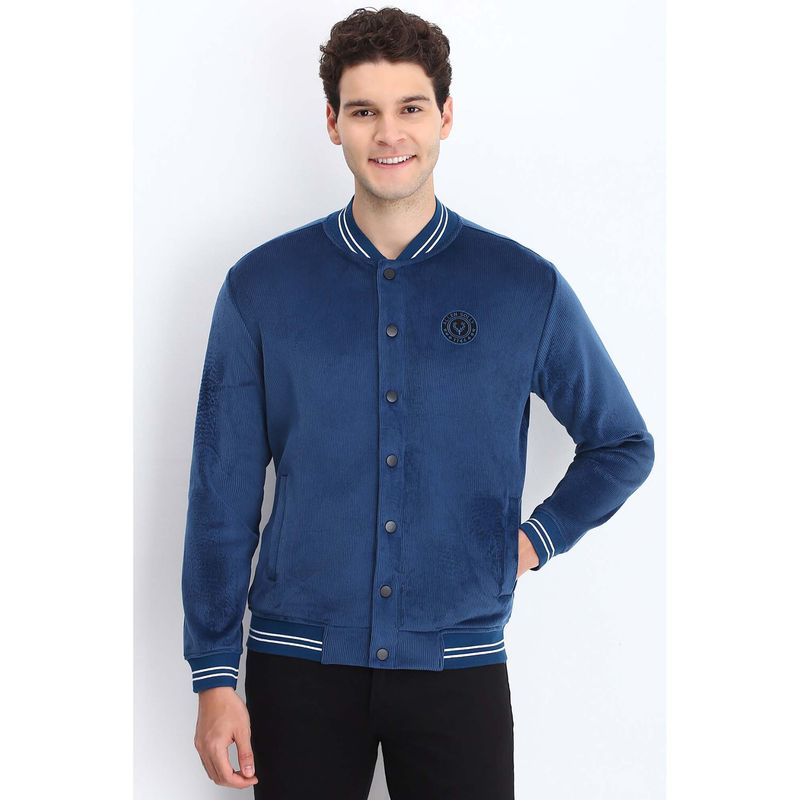 Allen Solly Blue Textured Jacket (XL)