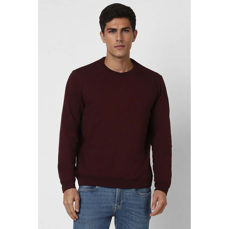Van Heusen Maroon Graphic Sweatshirt (M)
