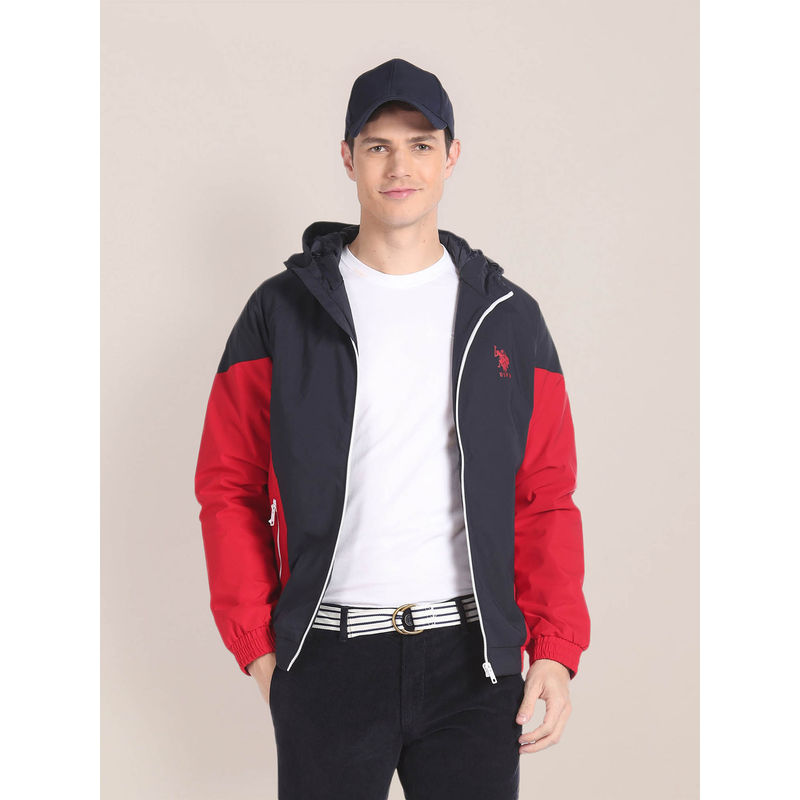 U.S. POLO ASSN. Colour Block Logo Hooded Jacket (M)