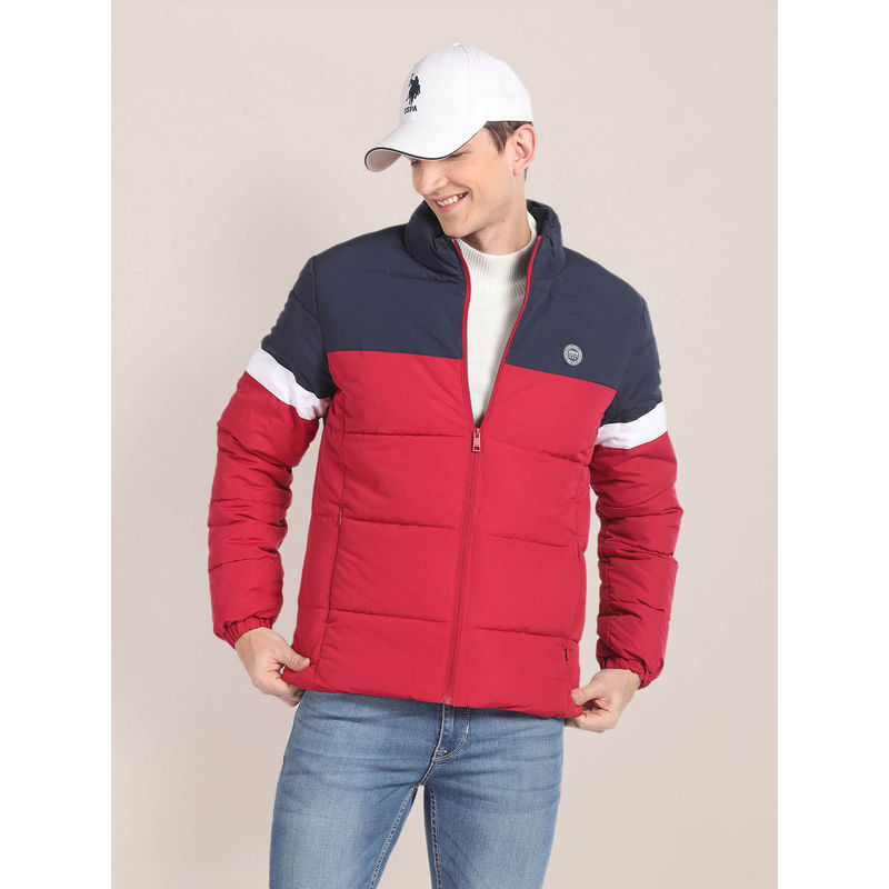 U.S. POLO ASSN. High Neck Colour Block Jacket (XL)