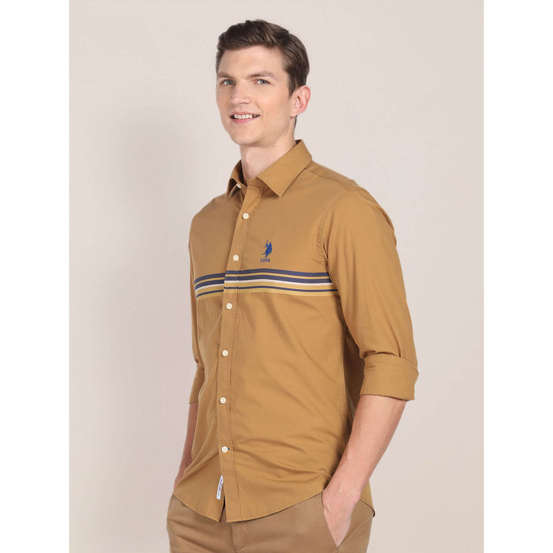 U.S. POLO ASSN. Pure Cotton Horizontal Stripped Shirt (L)