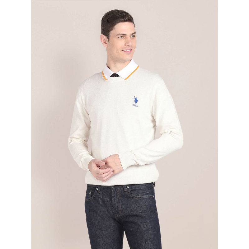 U.S. POLO ASSN. Crew Neck Solid Sweater (S)