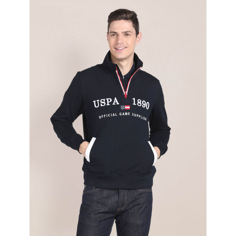 U.S. POLO ASSN. High Neck Brand Embroidered Sweatshirt (S)