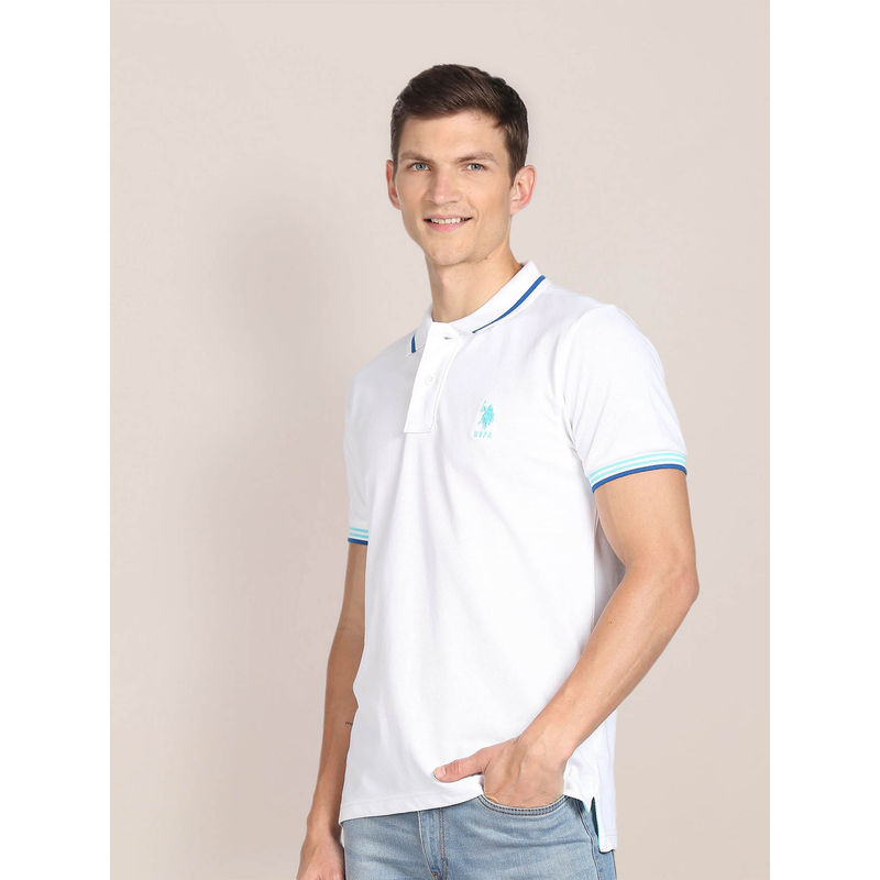 U.S. POLO ASSN. Striped Hem Cotton Polo T-Shirt (2XL)