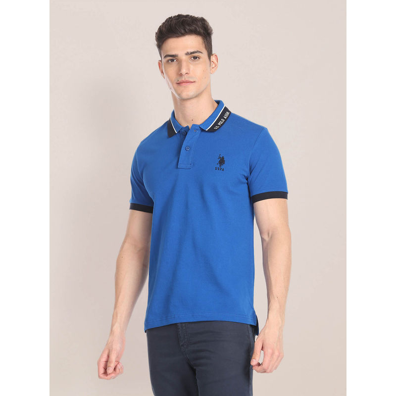 U.S. POLO ASSN. Branded Collar Pique Polo T-Shirt (2XL)
