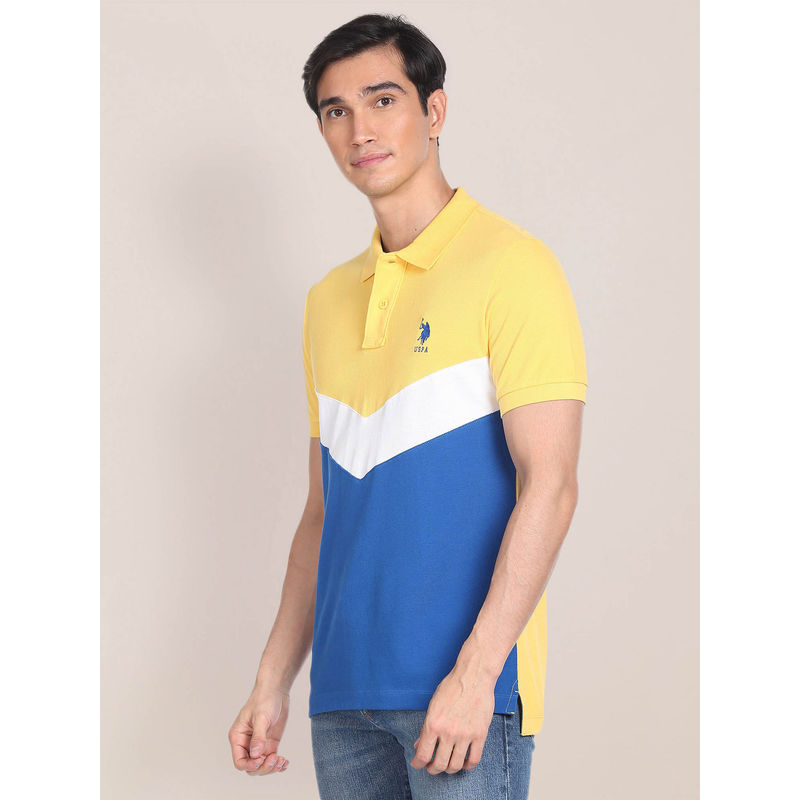 U.S. POLO ASSN. Colour Block Cotton Polo T-Shirt (S)