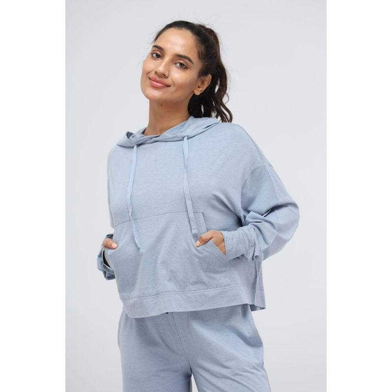 NeceSera Dusty Blue Triblend Travel Hoodie (L)
