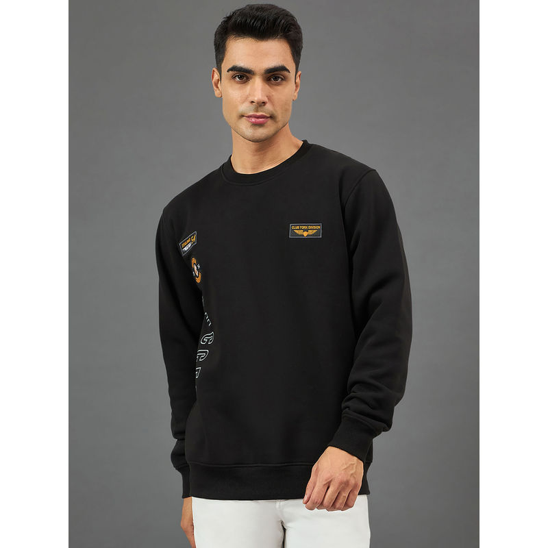 Club York Black Printed Sweatshirt (S)