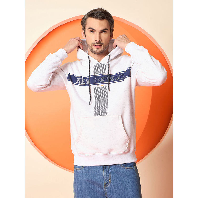 Club York White Printed Hoodie (S)