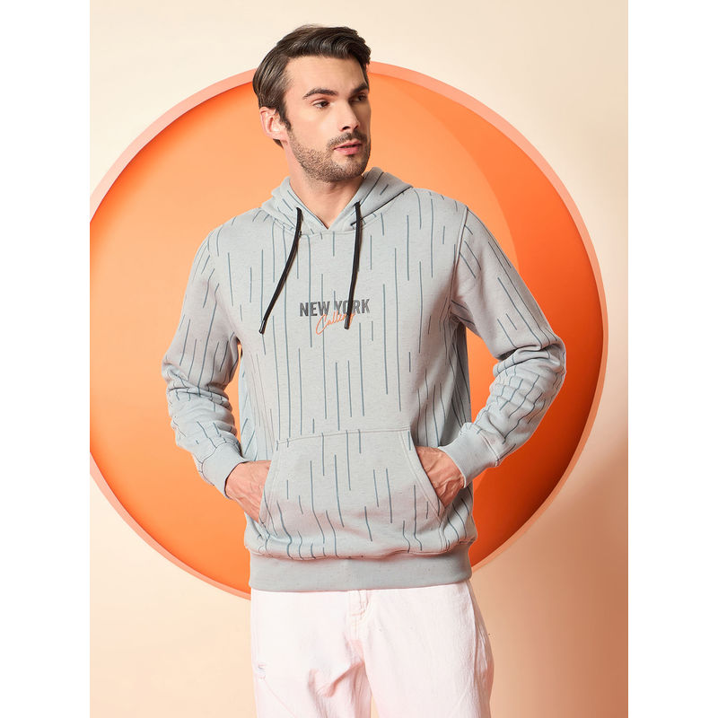 Club York Light Grey Printed Hoodie (S)