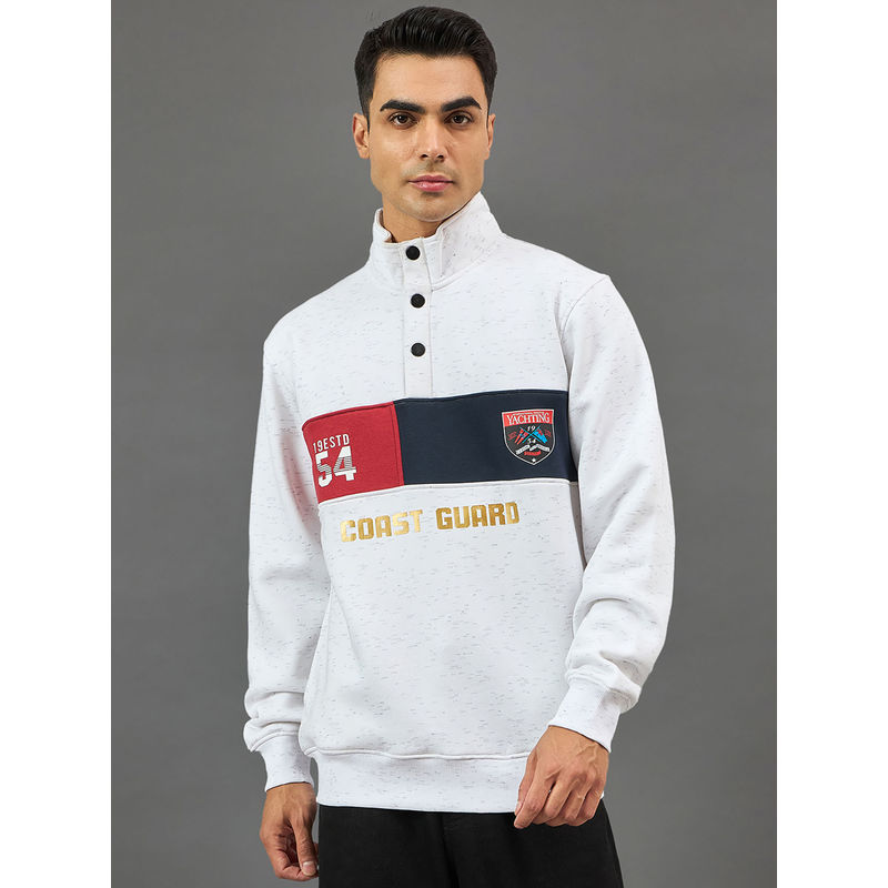 Club York White Printed Sweatshirt (S)