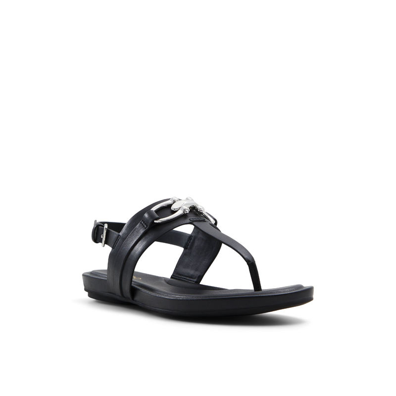 Aldo Women Black Flat Sandals (UK 2)