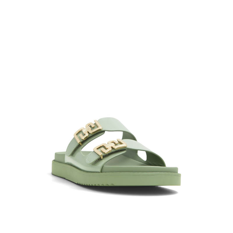 Aldo Women Green Flat Sandals (UK 2)