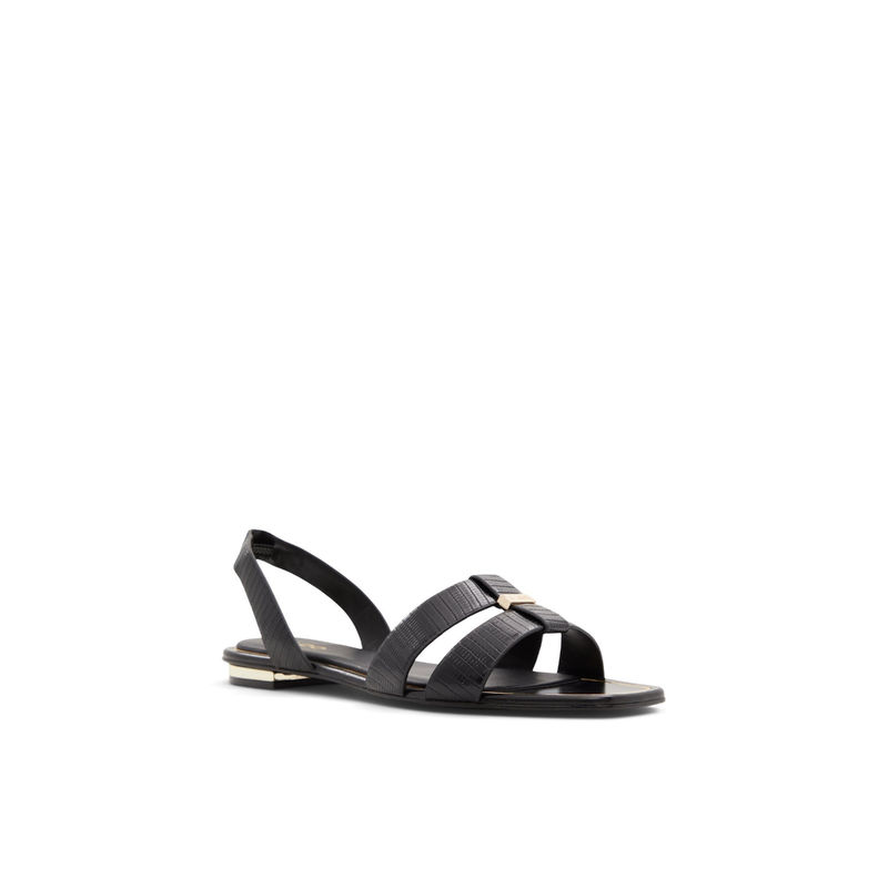 Aldo Women Black Flat Sandals (UK 2)