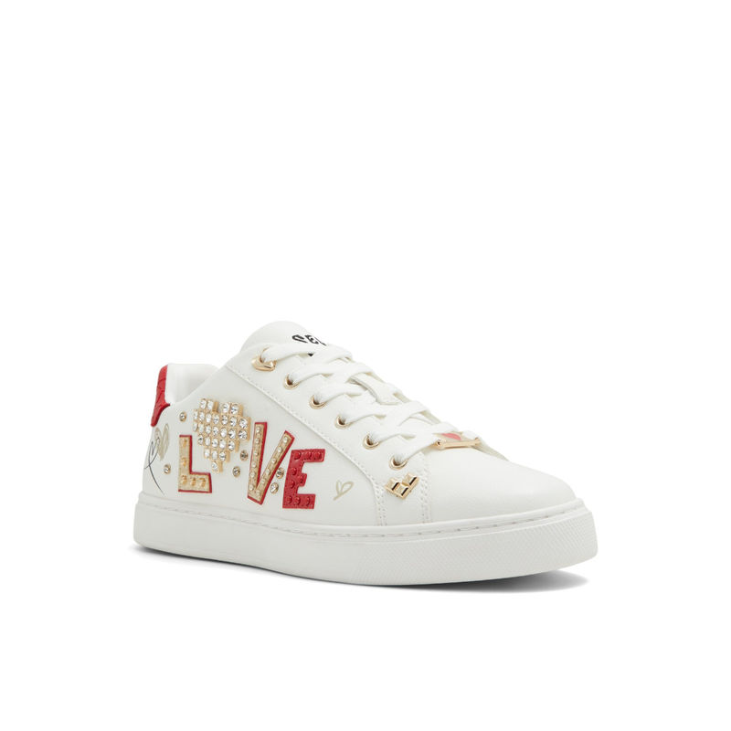 Aldo Women White & Red Sneakers (UK 2)