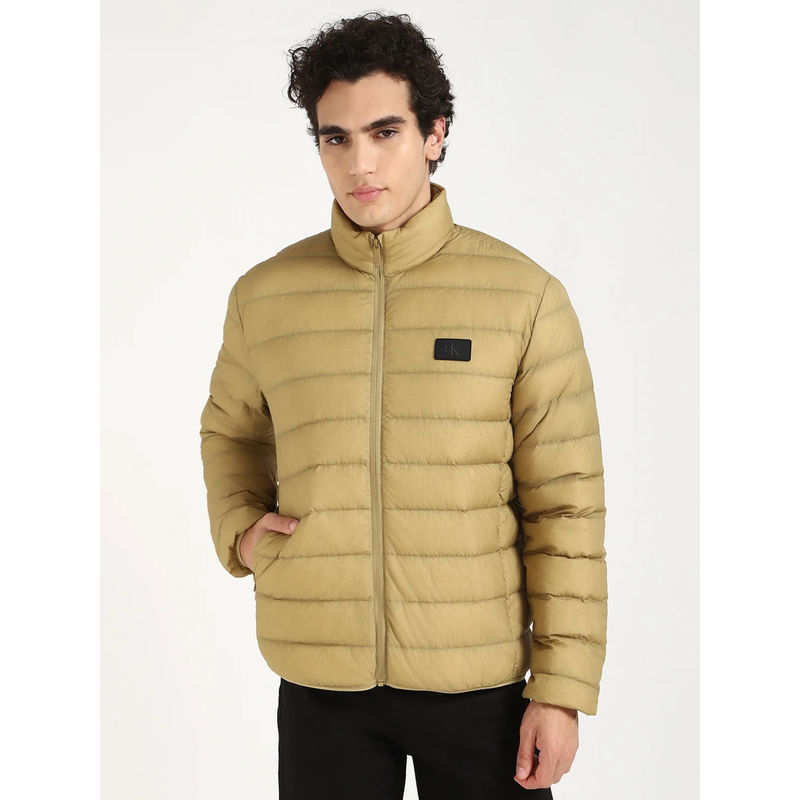 Calvin Klein Brown Quilted Regular Fit Nylon Jacket (2XL)