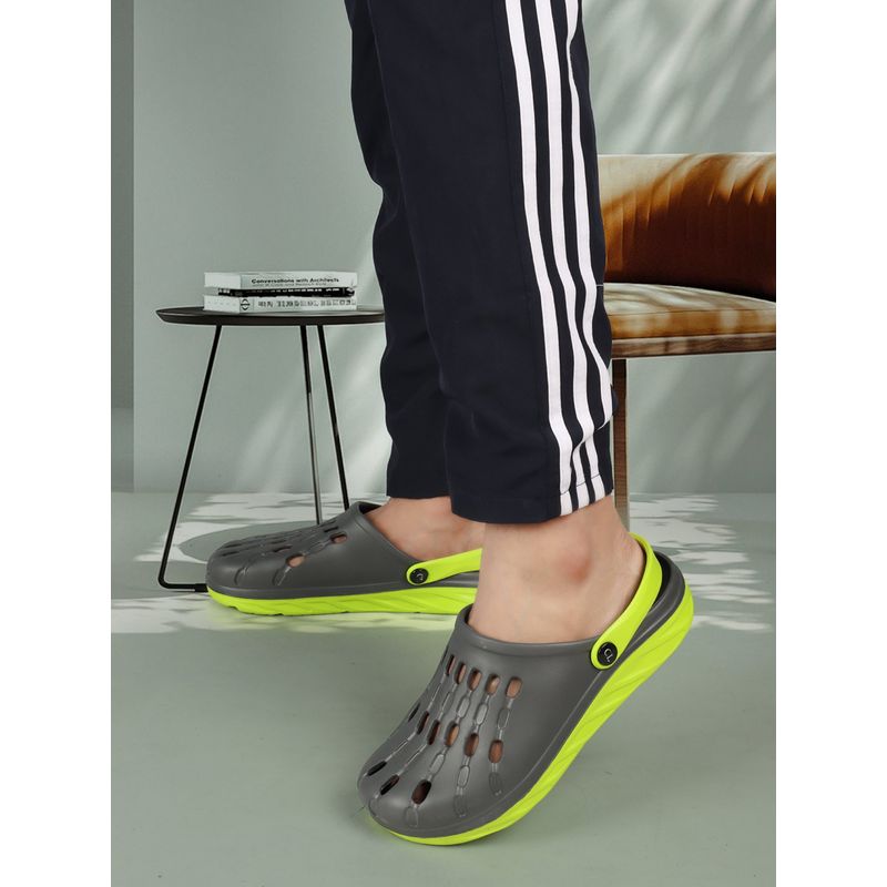 Carlton London Grey Slip On Men Solid Clogs (EURO 40)