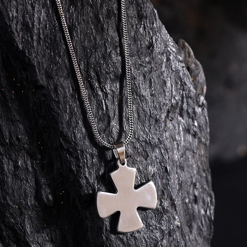 Buy VIRAASI Men Silver-Toned Silver-Plated Chain with Plus Pendant