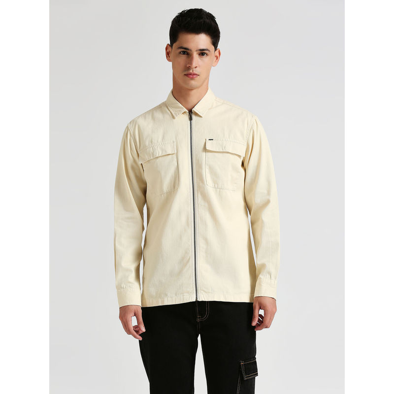 Pepe Jeans Raul Garment Over Dyed Twill Shirt Cream (2XL)
