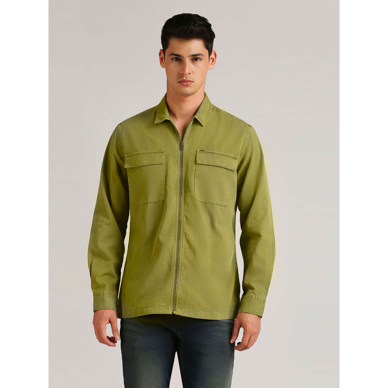 Pepe Jeans Raul Garment Over Dyed Twill Shirt Green (2XL)