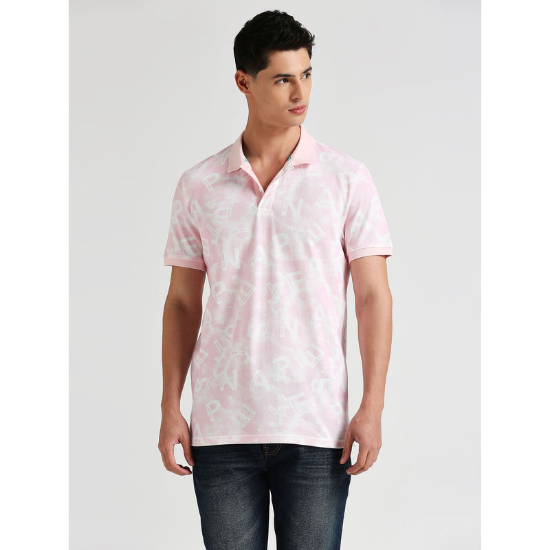Pepe Jeans Rasmus All Over Printed Summer Polo T-Shirt Pink (S)